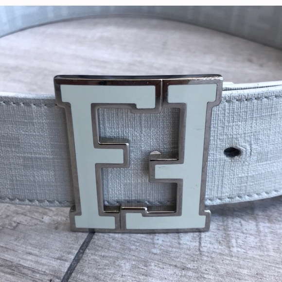 white fendi zucca belt